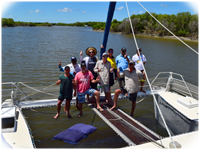 Tour group on the 50 foot Sundancer Mother-ship