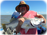 Glen Burkett with nice Barra, from Whittlesea, Victoria